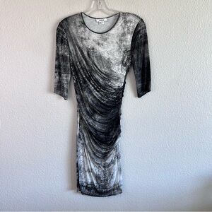 Helmut Lang Women’s Nova Print Ruched Sheath Jersey Dress